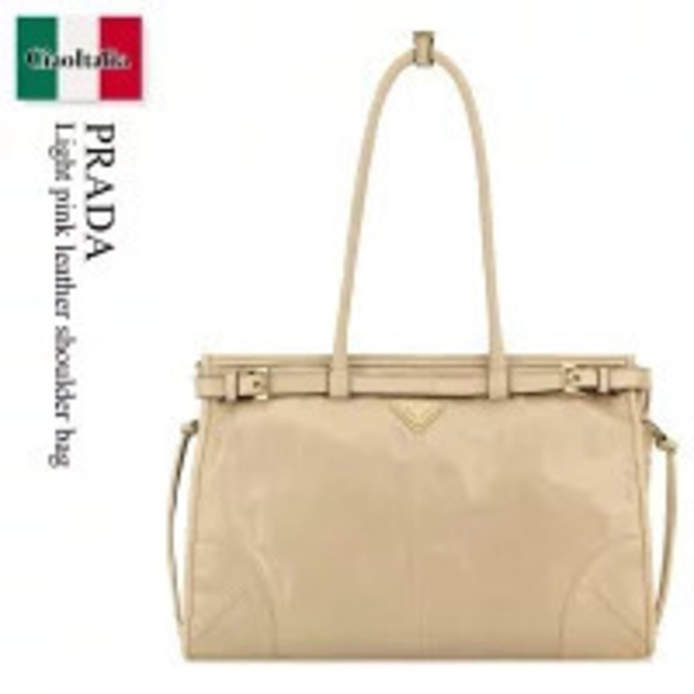 Prada Bonnie leather handbag light Beige pink